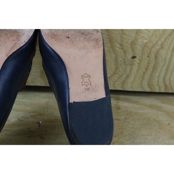 Tory Burch Loafers Women 7 M Blue Leather Green Rhinestone Jessa Horse Bit Flats - Picture 7 of 10